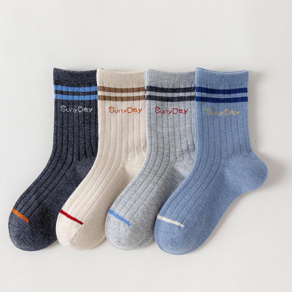 Boys' Seamless Wool Cashmere Sports Socks - Warm Mid-Calf for Fall/Winter, Ideal for Older Kids & Teens