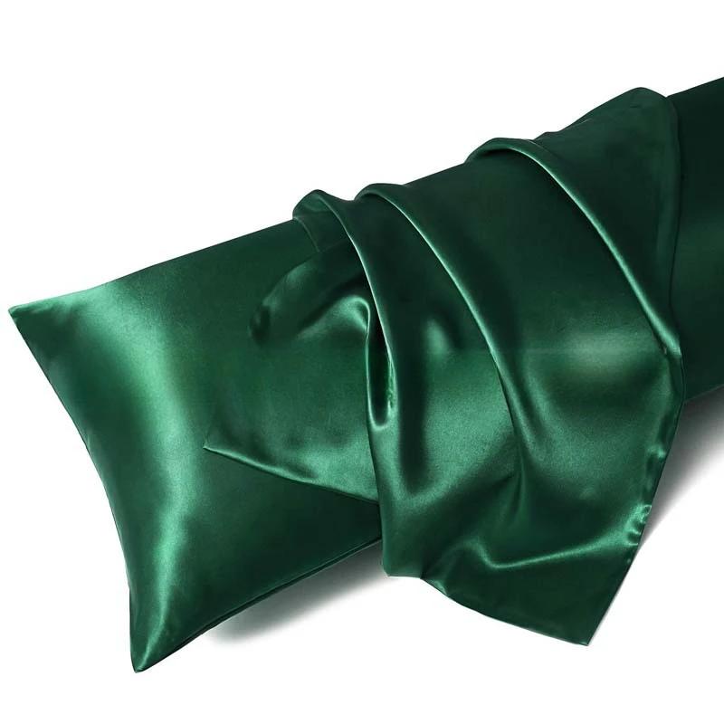 Solid Silk Pillowcases Decorative Luxury Cushion Cover Envelope Style Hair Skin Protect Standard Queen Size Pillow Case