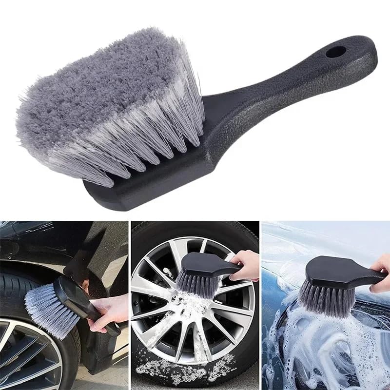 Audiophan Wheel & Tire Brush for Car Rims, Soft Bristle Car Wash Brush, Clean