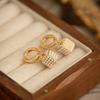 Micro Set Pearl Cube Drop Earrings Elegant High End Luxury Ear Cuffs Studs Unique Niche Earrings