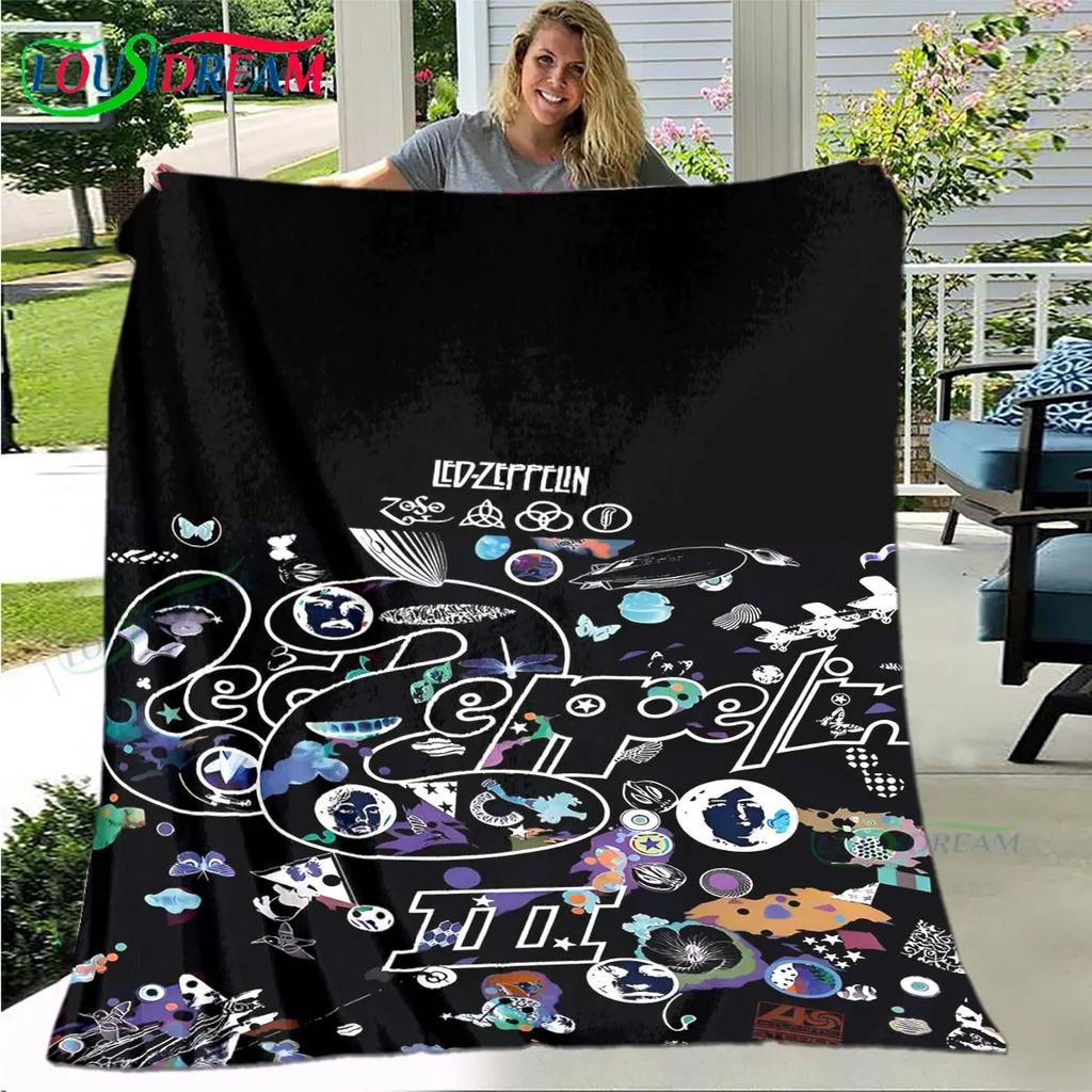 Pop Singer L-Led-Zeppelin Blanket,Flannel Throw Blanket for Home Bedroom Bed Sofa Picnic Office Hiking Leisure Nap Birthday Gift