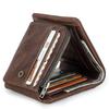 Black Angel RFID Anti-theft Men's Tri-fold Leather Wallet with Multiple Card Slots