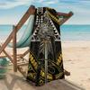 Serviette de plage imprimée Art Totem Samouraï Style Polynésien, Serviette de plage super absorbante, Serviette de natation confortable à séchage rapide