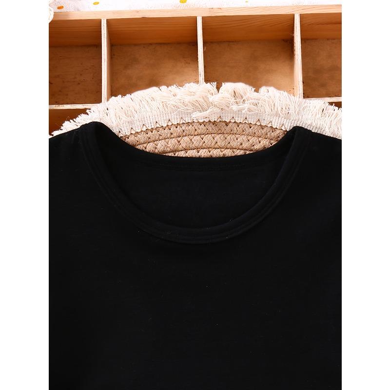 Europäische Größe Mädchen T-Shirt mit Erdbeer- und Herz-Print Kurzarm für Kleinkinder