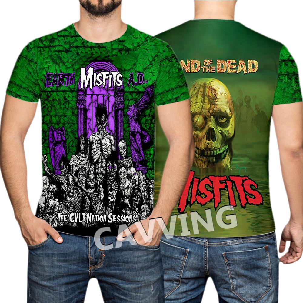 T-shirt Rock Band Misfits Estivi Stampa 3D Streetwear Uomo Donna Moda Maglietta a Maniche Corte T-shirt Top Abbigliamento Uomo