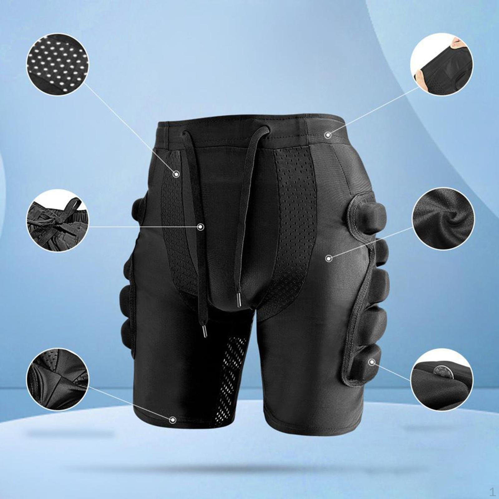 

Padded Shorts Gear Black Breathable Protector Skateboard Crash Pad for Volleyball Figure Skating XXL