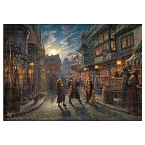 Tenyo (Tenyo) [Made in Japan] 1000-Piece Illuminated Jigsaw Puzzle Harry Potter™ Diagon Alley™ (51x73.5cm) Thomas Kinkade Studios B-1000-850 with Glue