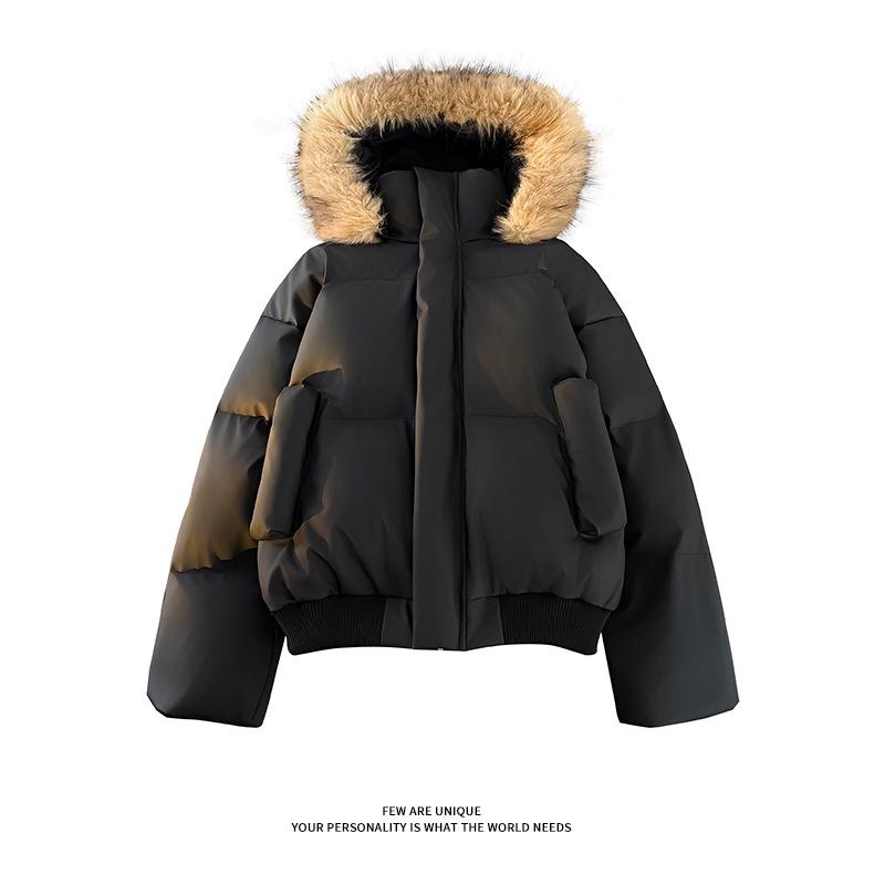 Men's Winter Retro Cotton Jacket with Detachable Fur Collar - Thick and Trendy Outerwear