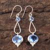 Natural Tanzanite Gemstone 925 Sterling Silver Jewelry Handcrafted Earrings2.50" EE-132-3