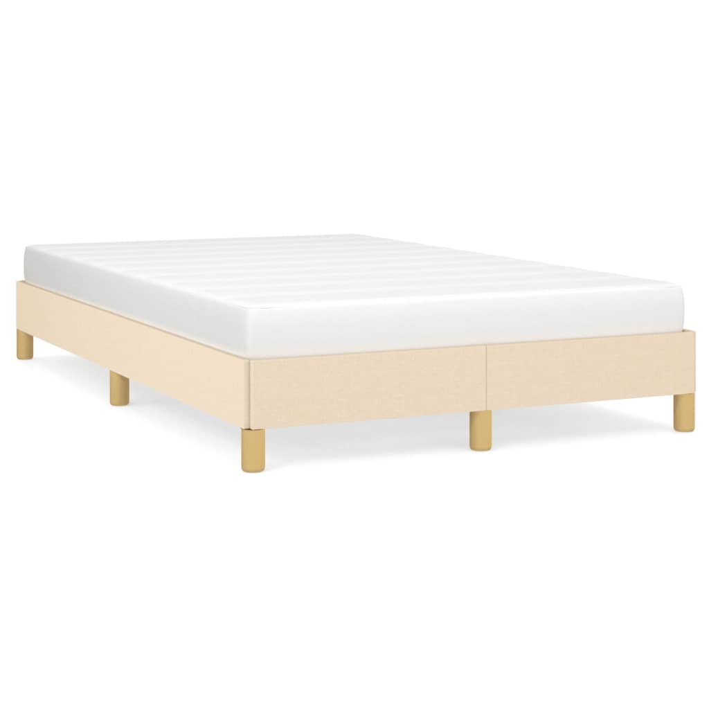 Vidaxl Bed Frame Without Mattress, Cream, 120X190 Cm, Fabric