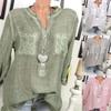 Chic Lace Shirt Autumn Women V-neck Long Blouse Loose Plus Size Sleeve S-5xl