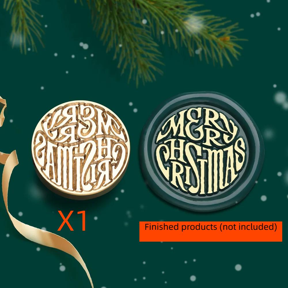 2.5cm Christmas Series Wax Seal Stamps Vintage Merry Christmas Tree Snowflake Head DIY Festival Gift Wrapping Cards Scrapbooking