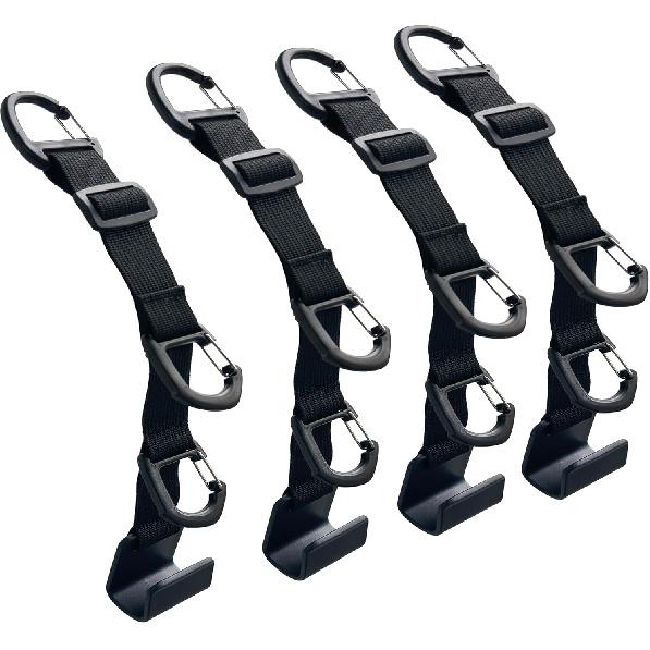 Car Headrest Hooks, Backseat Storage Organizer Hangers, Universal Vehicle Seat Back Hooks, 4 Pack