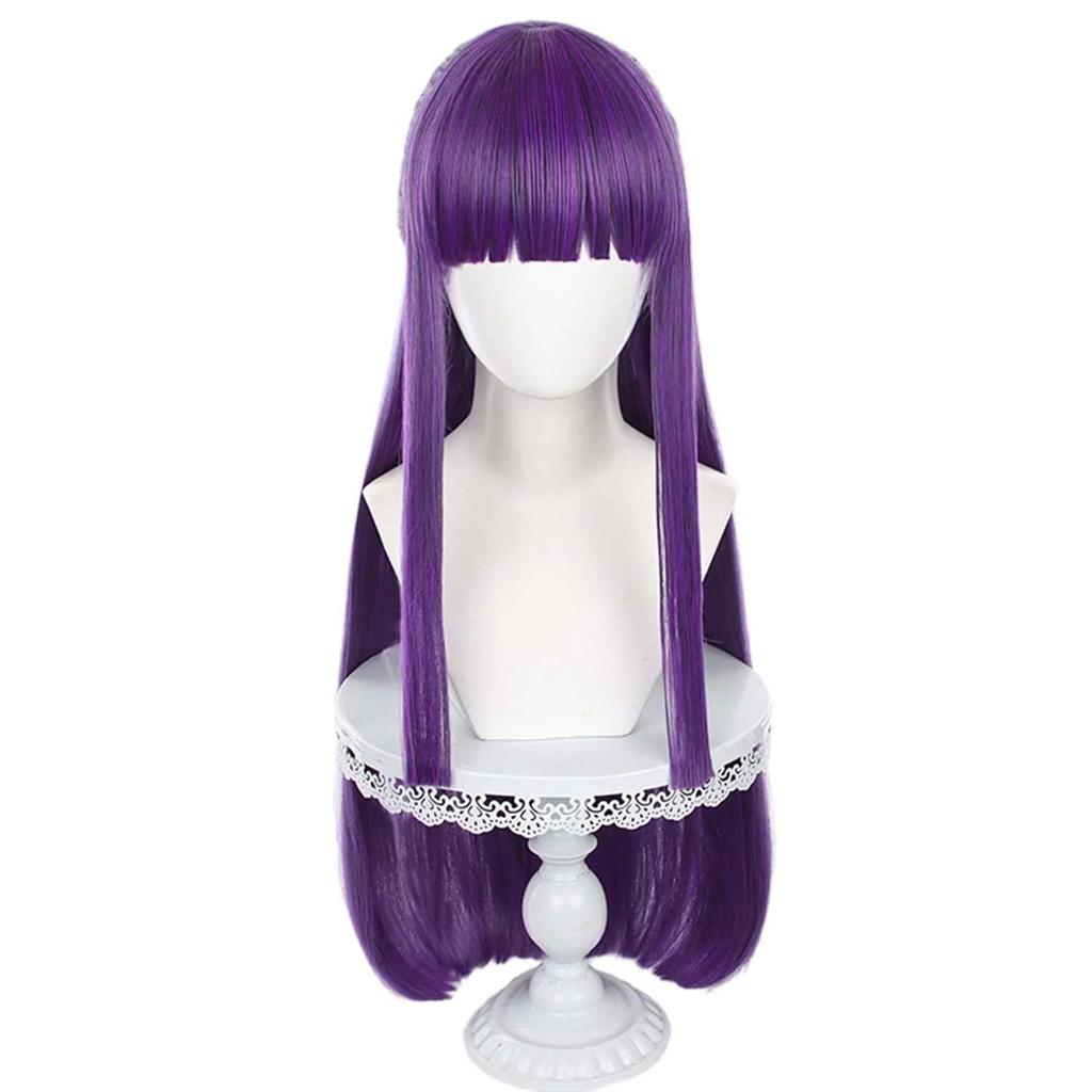 Purple Long Cosplay Wig for Comiket School Cultural Stage and Includes Wig Wig, Heat-Resistant, Costumes, Events, Halloween, Festivals, Festivals,