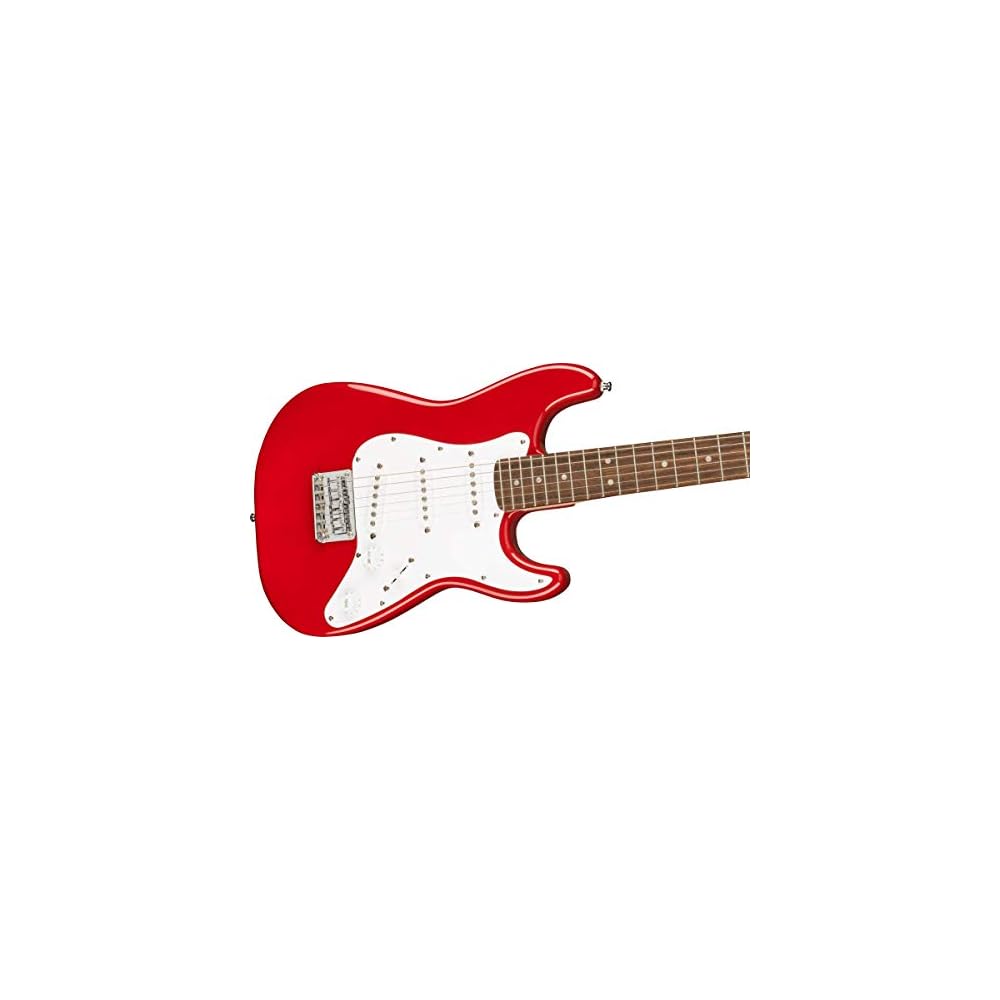 Squier Mini Stratocaster® Electric Guitar, Laurel Fingerboard, Dakota Red, with Soft Case