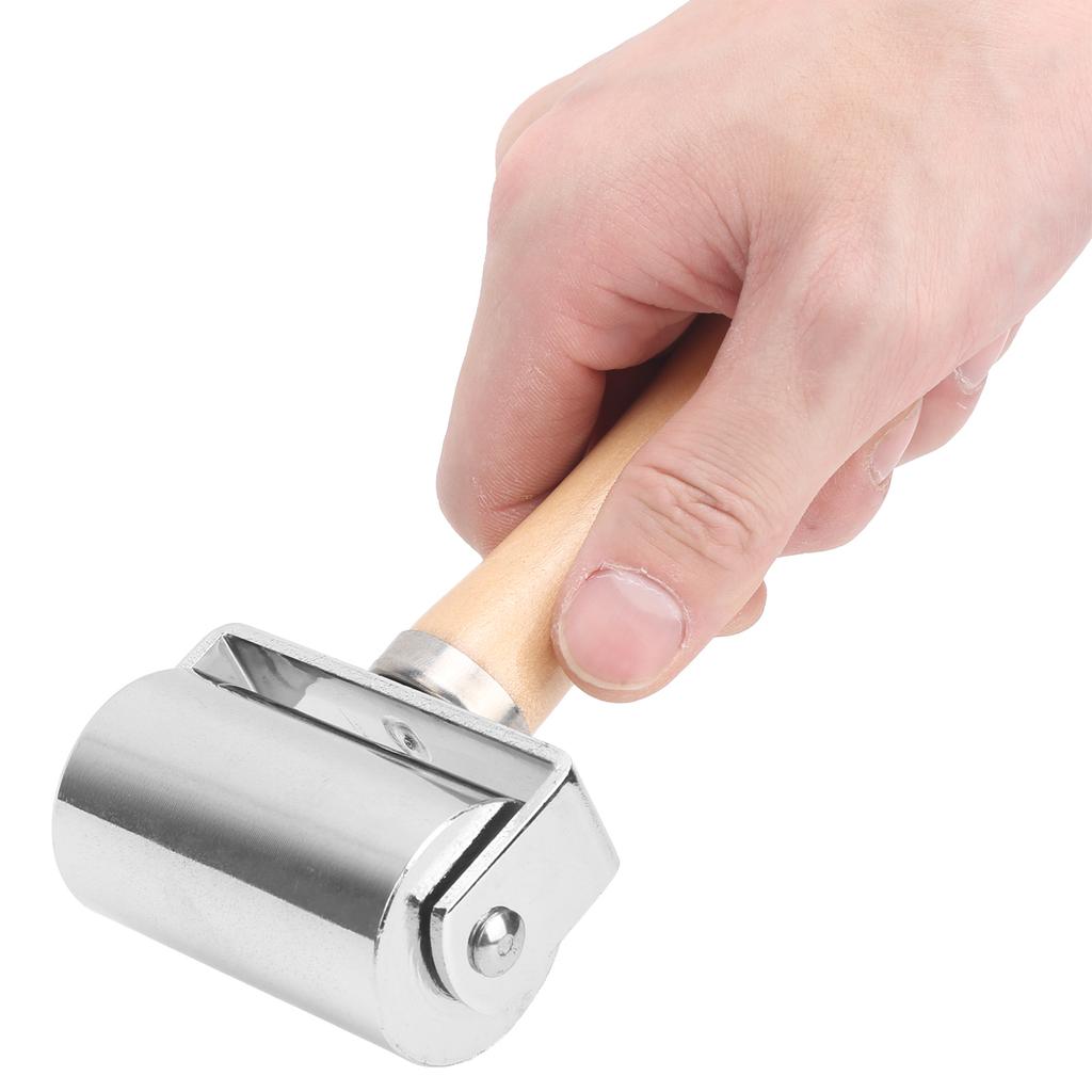 Läder Press Kantrulle DIY Läderhantverk Trähandtag Kantrullningsverktyg SilverM 60mm   2.36in
