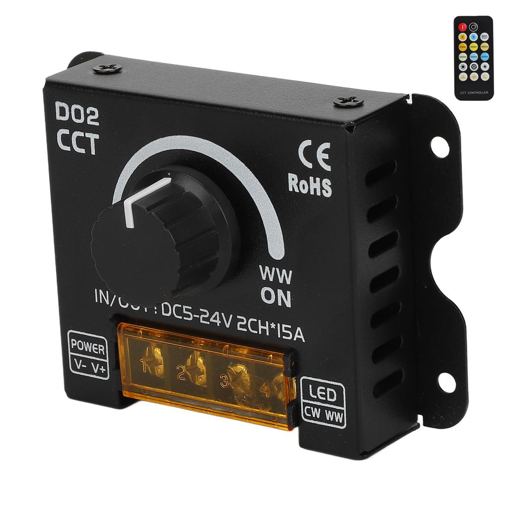 LED Dimmer 2 Kanal 360 Grad Encoder Farbtemperatur Drehknopf LED Lichtleiste Dimmer mit Fernbedienung