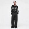 Crew Neck Contrasting Striped Knitted Cardigan Autumn and Winter New Casual Loose Short Sweater Jacket Women