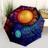 Yin Yang Harmony: A Vibrant Fusion of Nature's ElementsUmbrella with Cute Design, Portable 3-Fold Compact Umbrella for Men & Women, Valentine's Day Mo