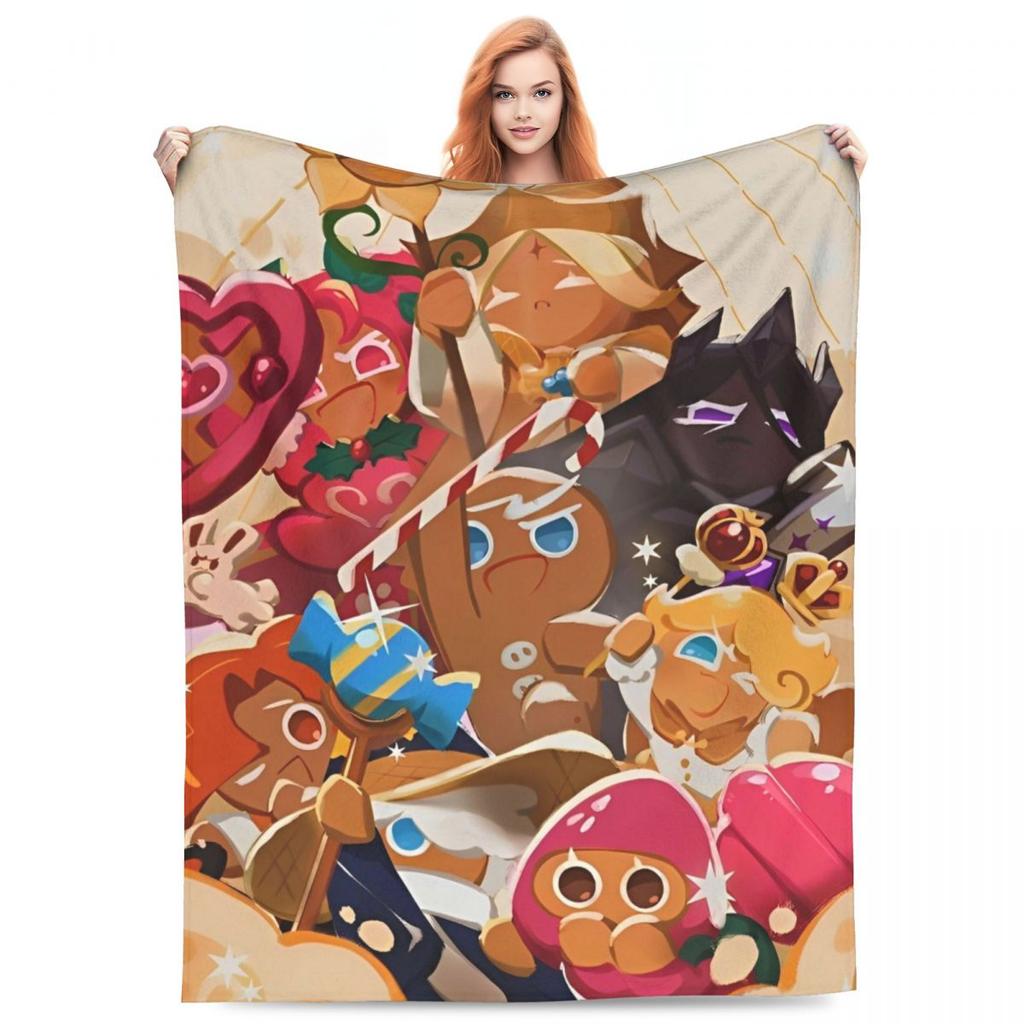 Cookie Run Kingdom Knitted Blankets Velvet Ultra-Soft Throw Blanket for Bedding Couch Bed Rug