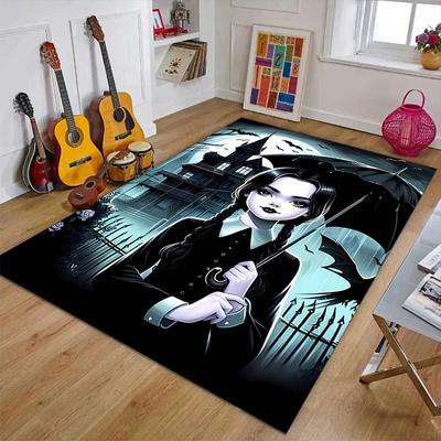 1pc Addams Family Wednesday1 Design Printed Area Rug Carpet for Bedroom Living Room Home Decor Rugs Mat Non Slip Mat Rug for Bedside