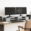Monitor Stand with Storage Space Concrete Grey 100 X 27 X 15 Cm Particleboard
