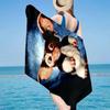Mysterious Little Monster Beach Towel, Super Soft Microfiber, Gift for Her/Him, Birthday, for Pool, Beach, Travel, Home Decor Fan gifts