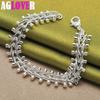 925 Sterling Silver Double Row Bead Chain Bracelet Jewelry