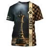 Cool Chess Pattern T Shirt For Men Customized 3D Printed T-Shirts Summer Fashion Round Neck Street Oversized Short Sleeve Tees