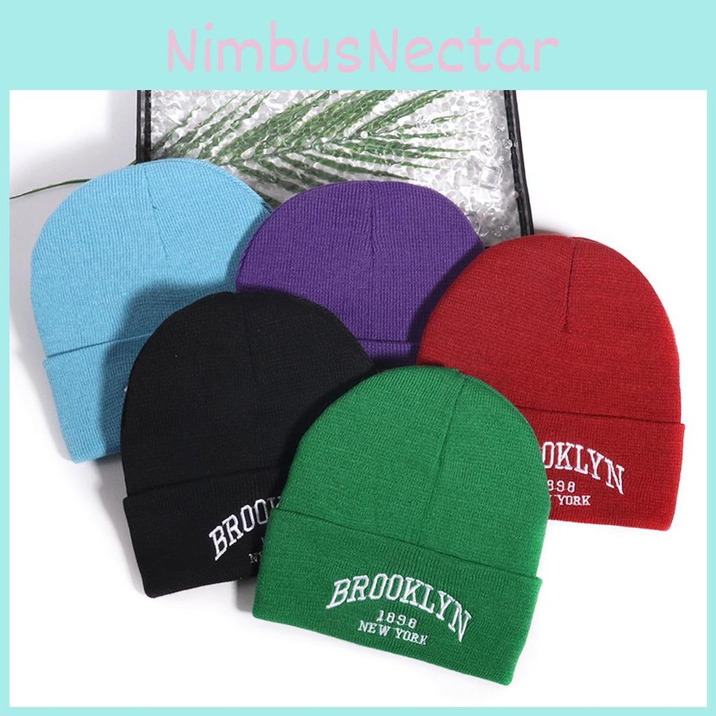 Autumn Winter Knitted Cap With Embroidered Letters And Acrylic For Streetwear And Hiphop Style