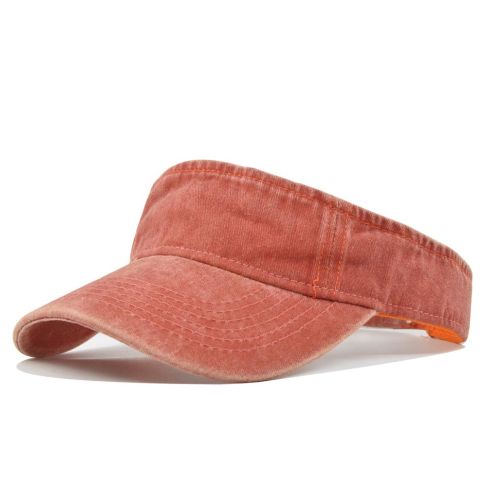 New Trendy Summer Empty Top Cap Men Women Washed Baseball Cap Solid Color Sunshade Hat Golf Sun Visor Cap
