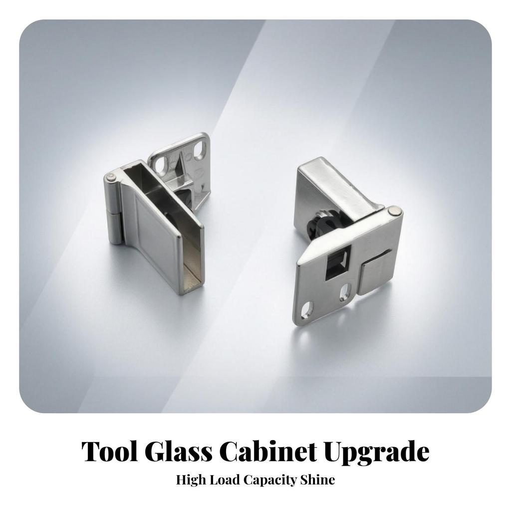 Frameless Glass Door Hinge Zinc Alloy Hinges Sleek for Display Cabinets
