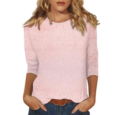 Women's O-neck 3/4 Sleeves Daily Casual Solid Color Tops