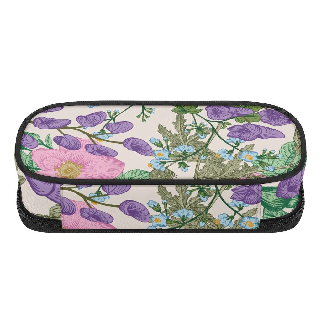 Pencil Case High Capacity Wear Resistant Polyester Easy Open Zipper with Main Compartment Mesh Pocket and Pen Slots for Students