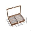 Sunglasses Organizer WoodenGrain Sunglass Box with Glass Lid 8Compartment Storage for
