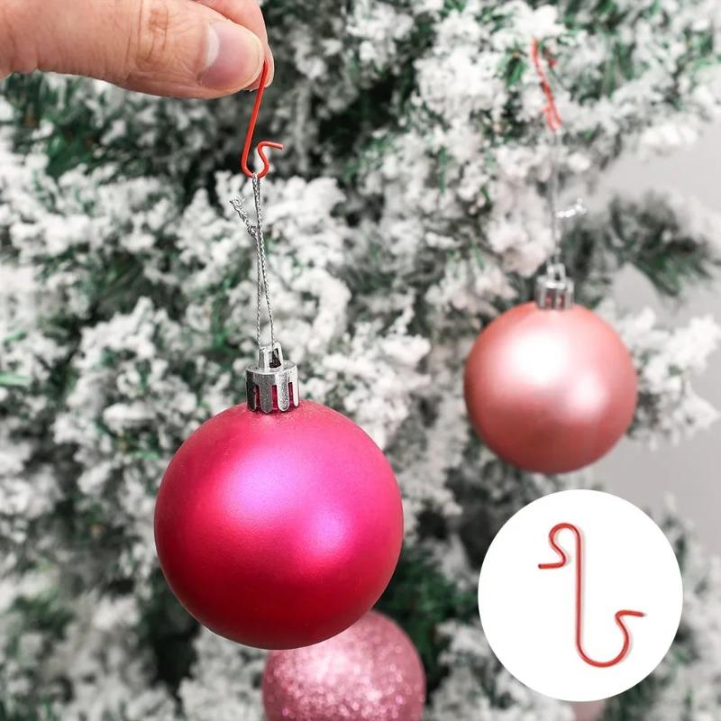 50 100Pcs Christmas Ornament Metal S-Shaped Hooks Holders Christmas Tree Ball Pendant Hanging Decoration For Home New Year