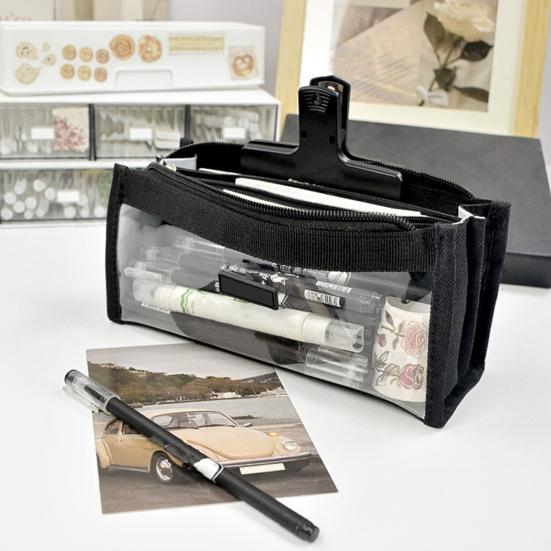 Pen Bag 6 Layers Transparent Visible Waterproof Dirt-proof Zipper Boys Girls Pencil Stationery Pouch Case Student Supplies