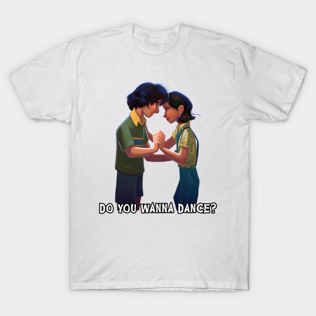 Men Black Print T-shirt Do You Wanna Dance? No-Cut Transfer Paper Print Cotton Tshirt S белый