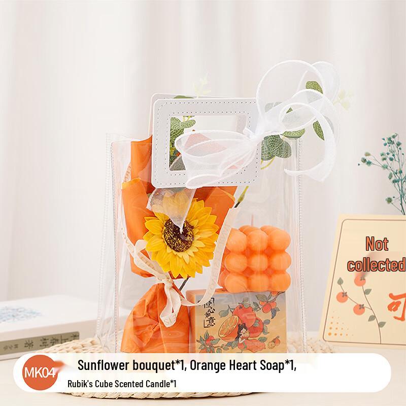 Mother s Day Aroma Candle & Bouquet Gift Set MK-04 Aroma Candle, Bouquet & Soap