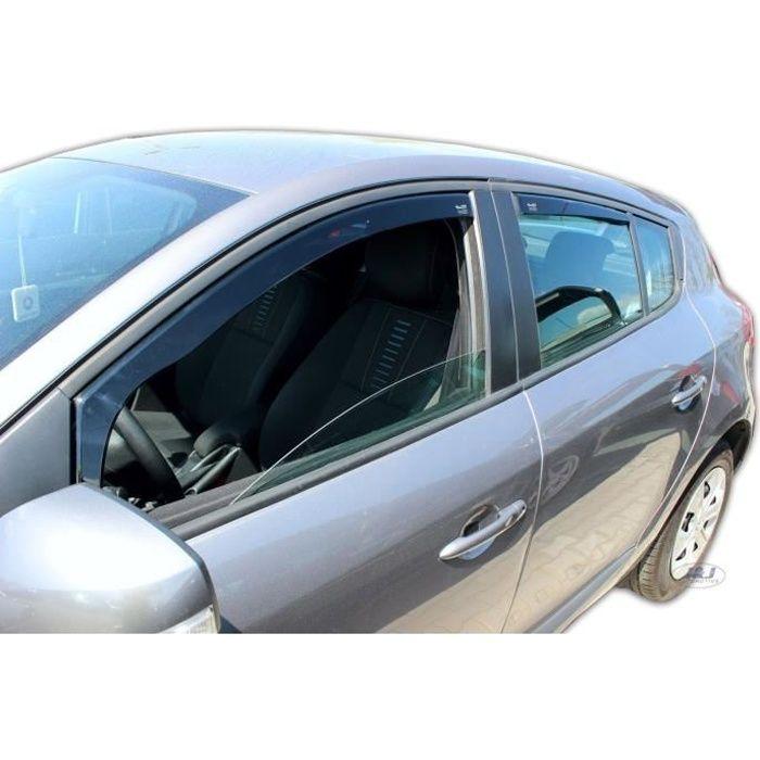 Déflecteurs d'air - J&amp;J AUTOMOTIVE - Renault Megane 3 - Fumé - Acrylique renforcé - Installation facile