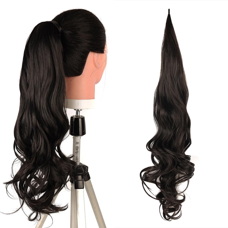 Synthetic Ponytail Extensions False Hair Tail for Women Flextail 26inch Length Blonde Ponytail Hairpieces For Women Daily Use