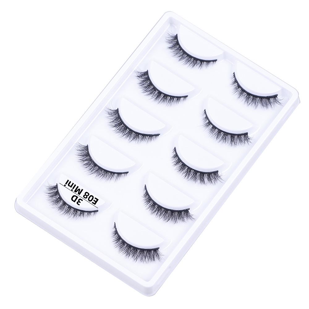 3DE08 Mini Natural False Eyelashes - 5 Pairs