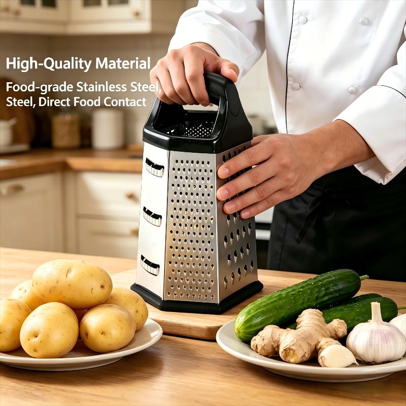 6 Sides Stainless Steel Vegetable Box Grater Multifunctional Slicer Shredder Perfect Gift for Cooking Enthusiasts Home Use