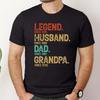 Personalised Legend Husband Dad Grandpa Retro T Shirt Custom Fathers Day New 2025 Birthday For Unisex Vintage Breathable