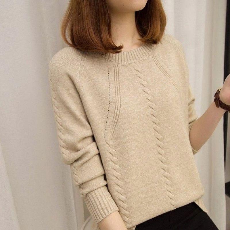 Classic Solid Color Autumn Winter Sweaters Women High-quality Long Sleeve Loose Korean All-match Knitting Bottoming Shirt Top