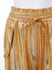 Shiny Metallic Cargo Pants for Women Elastic Waistband with Ruffle Trim Multiple Pockets Jogger Style for Hip Hop Music Stage Outfit