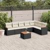 VidaXL Garden Lounge Set with Cushions 8 Pcs, Patio Sofas, Patio Furniture Set, Outdoor Furniture, Black 3258437