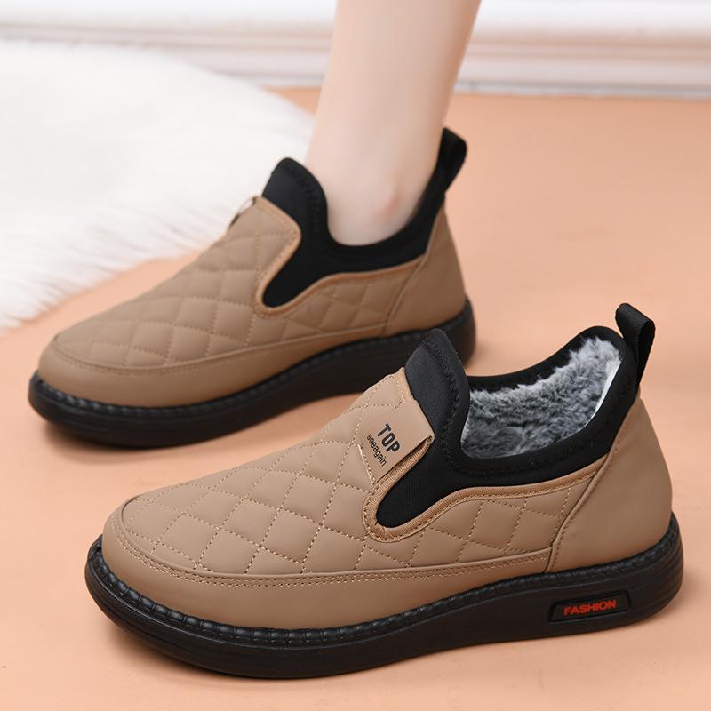 

Зимние бархатные теплые повседневные водонепроницаемые и холодостойкие средние две хлопковые обуви нескользящие модные повседневные хлопковые обуви 41