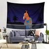 VIKAMA Ma Men Bo Jack Night Scene Tapestry Anime Healing Series Decoration Wall Cloth Room Decoration Home Decoration