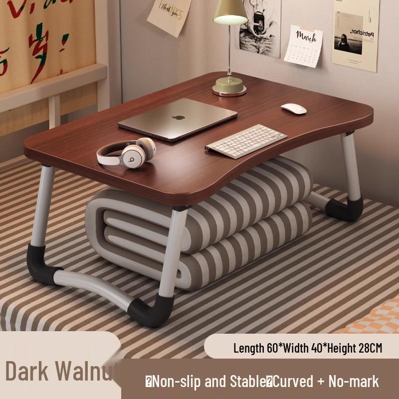 Folding Bedside Desk/Table for Laptop & Study - Bay Window, Bedroom, or Pit Use with Large Brackets